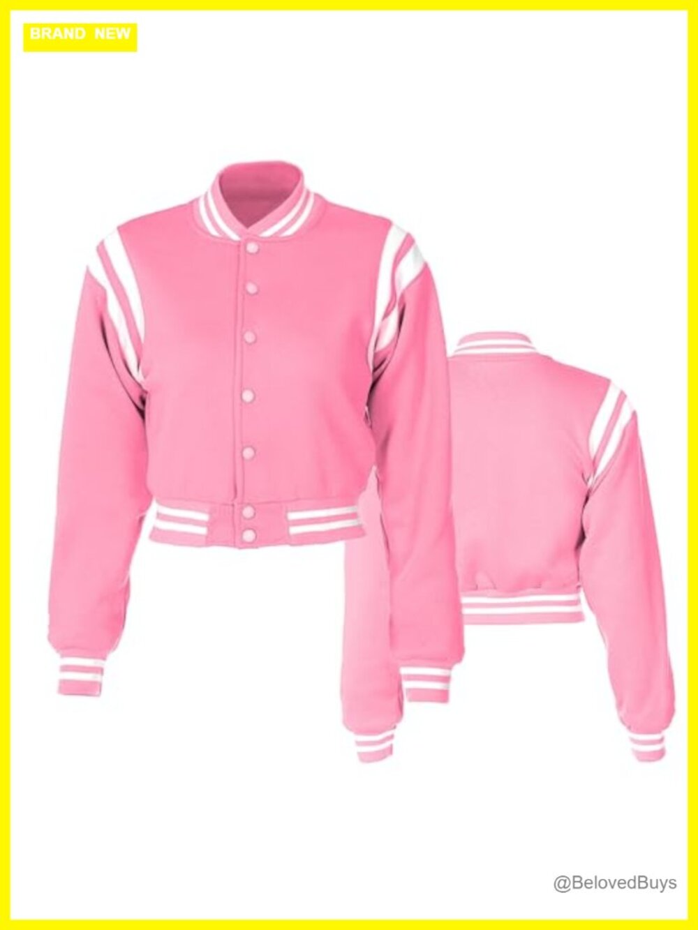 Polyester Baseball Jacket Varsity Crop Coat Snap Button Lightweight